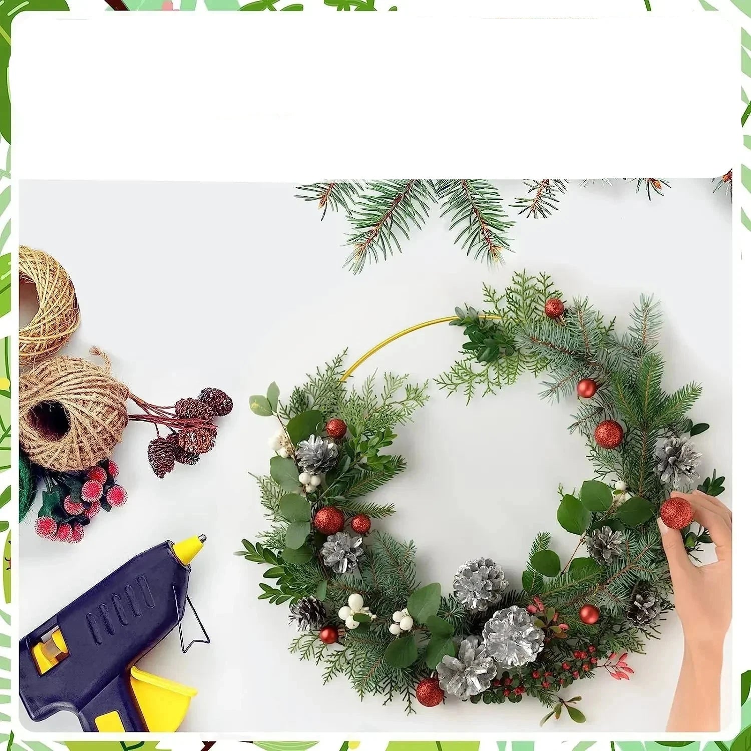 couronne de Noël avec un cerceau
