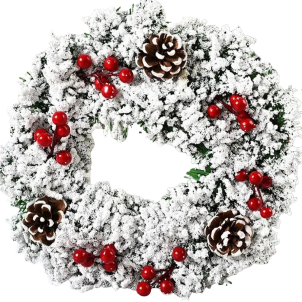 Couronne de Noël blanche