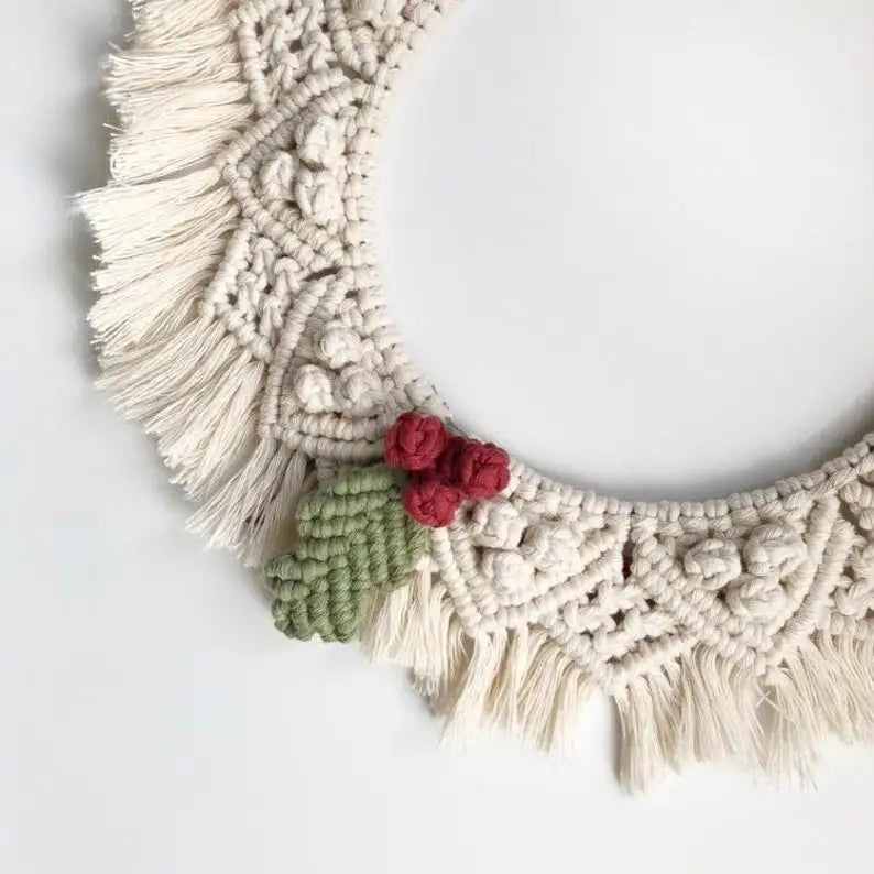 Couronne de Noël en macramé