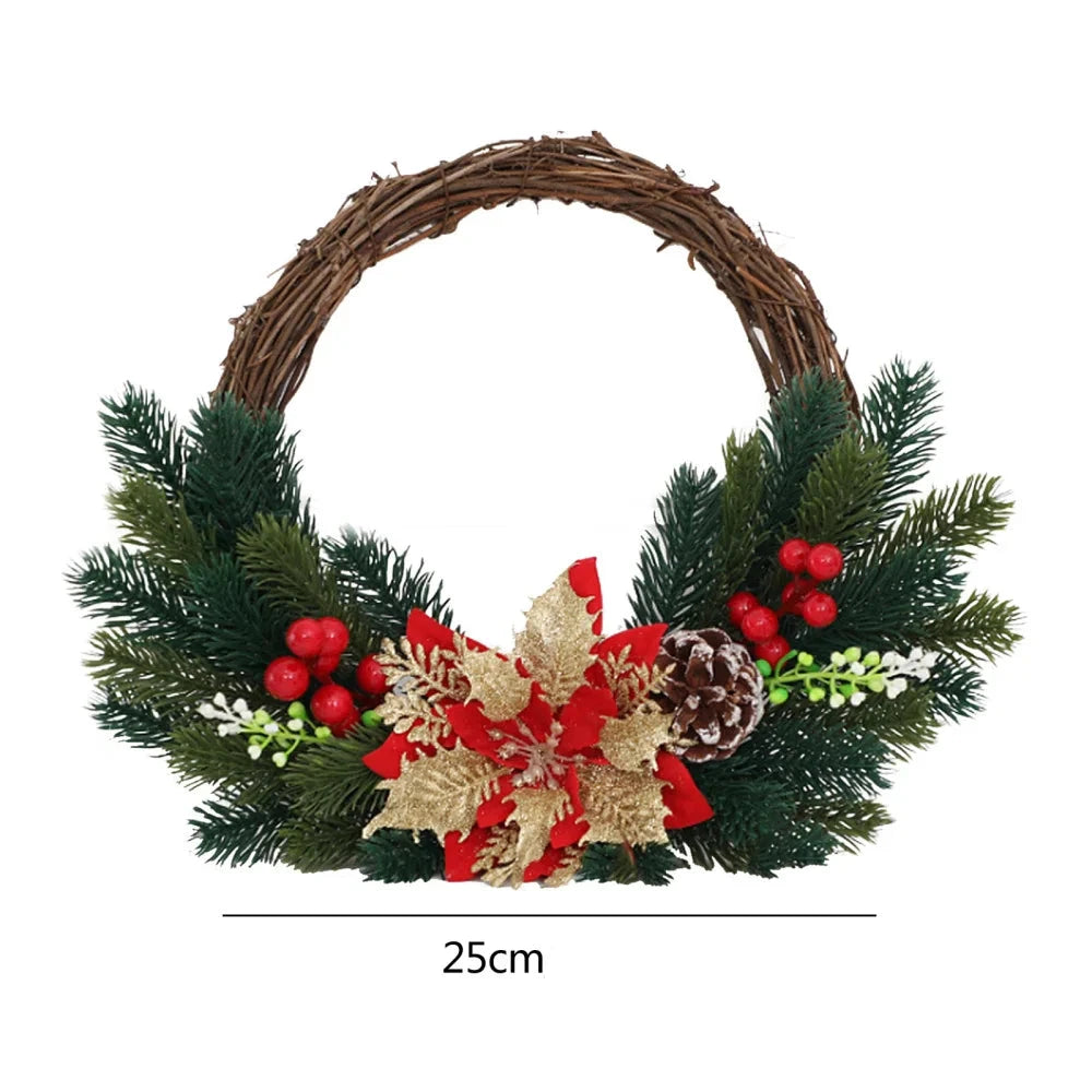 Couronne de Noël en rotin