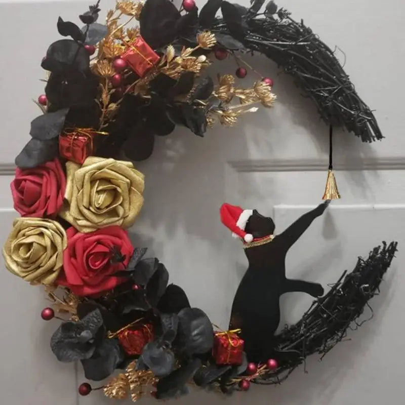 Couronne de Noël avec chat