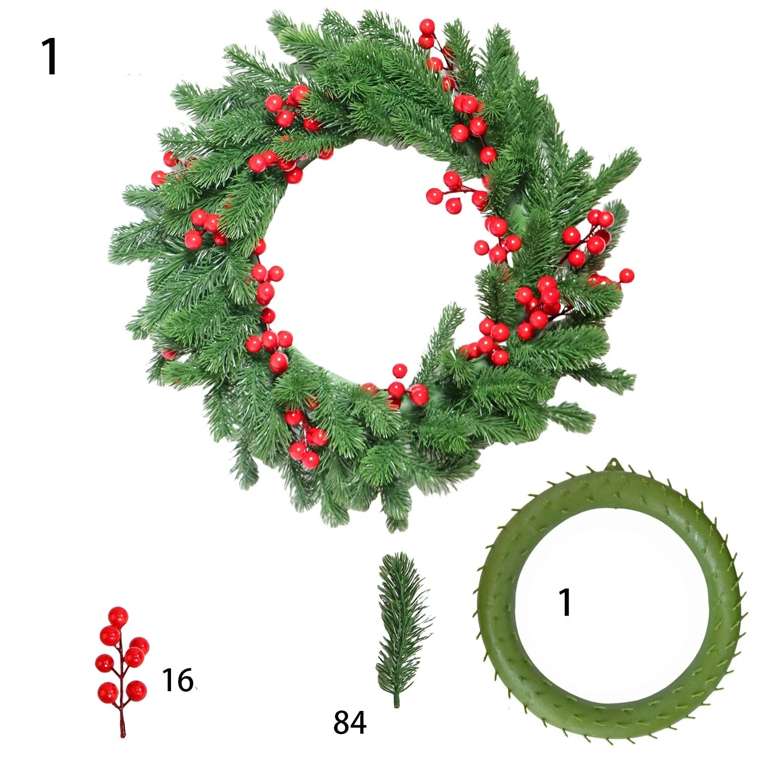 Couronne de Noël à garnir baies