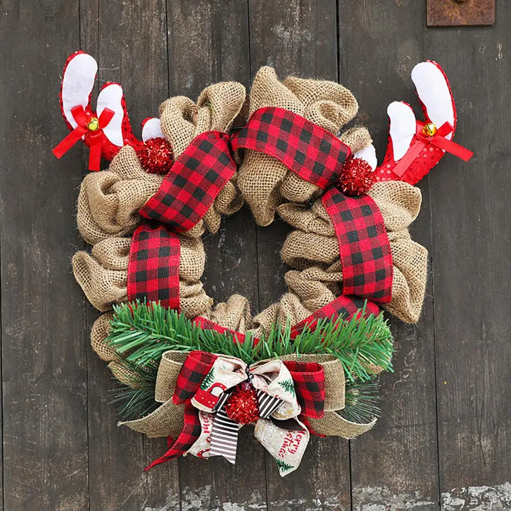 Couronne de Noël en toile de jute