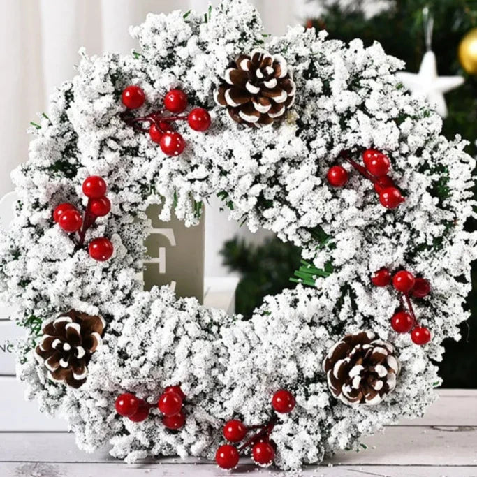 Couronne de Noël blanche chic