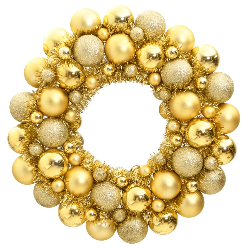 couronne de noel avec boule dore